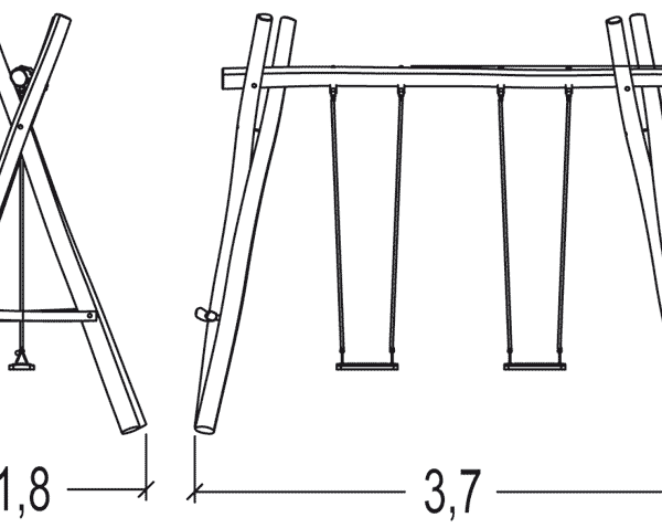 Huśtawka wahadłowa z robinii J490