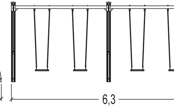 Huśtawka stalowa 4-osobowa J494